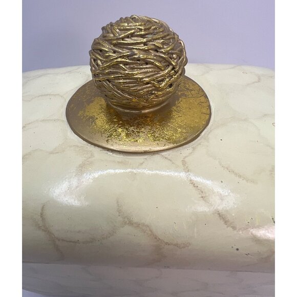 Ornate heavy Resin Box For Vanity, Dresser, Bathroom, Gold Handle - Picture 3 of 9